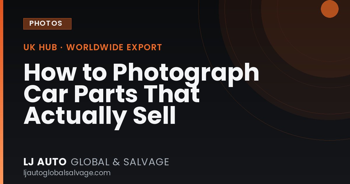 How to Photograph Car Parts That Actually Sell